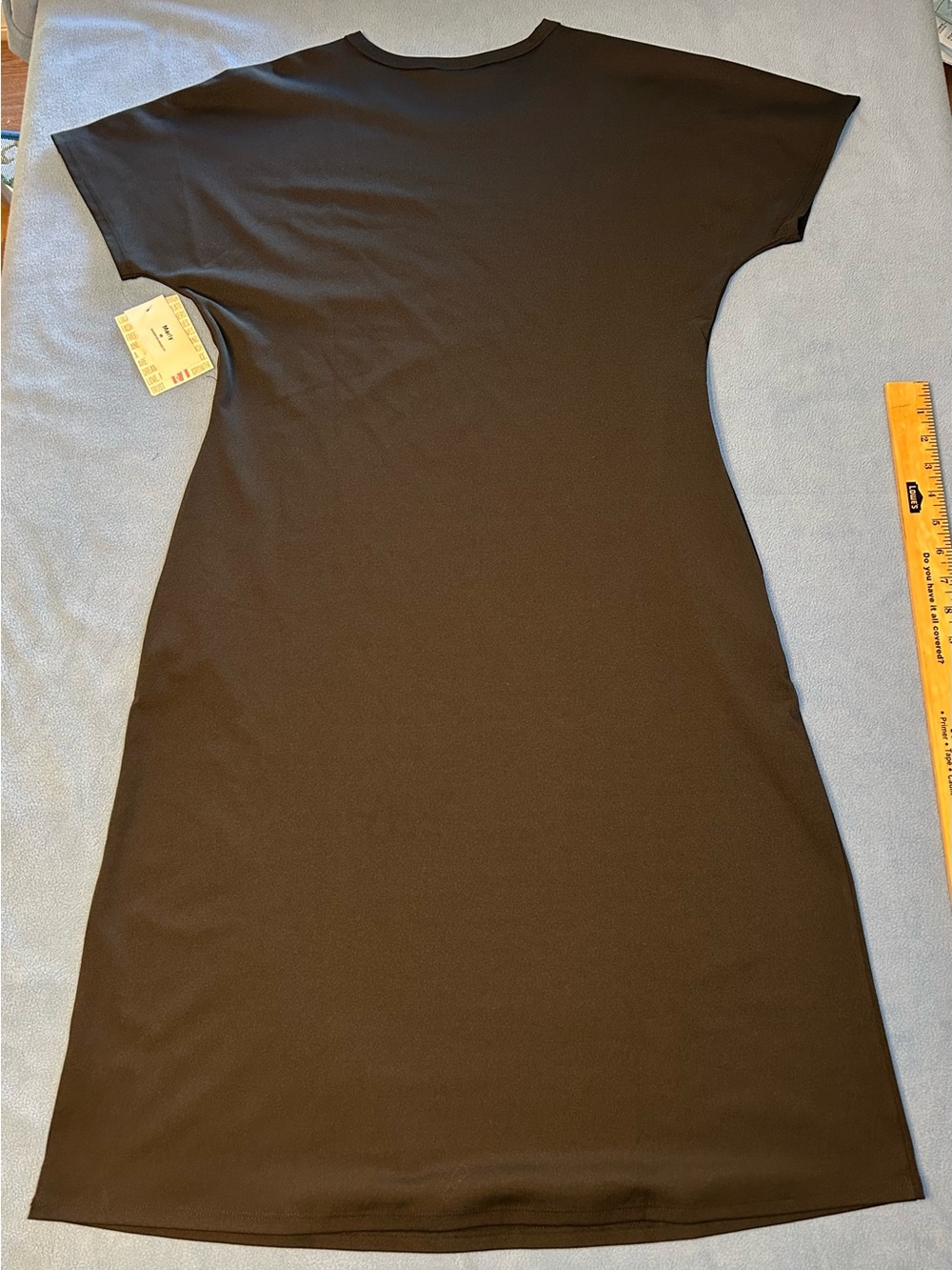 LuLaRoe Marly Black Midi Dress - Simple T-Shirt Silhouette